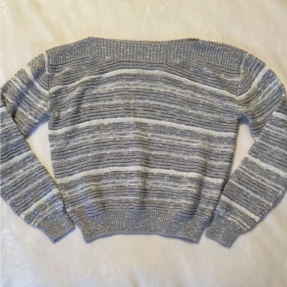 Le Chateau Knitted Pullover Sweater Grey Striped - Picture 1 of 5